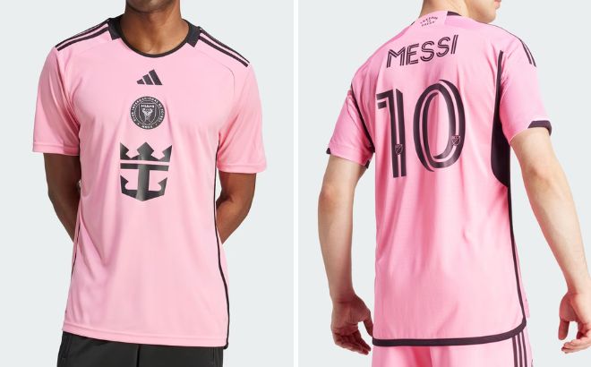 Adidas Mens Inter Miami CF 2425 Messi Home Jersey and Home Authentic Jersey