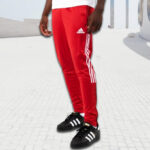 Adidas Tiro Mens Tapered Track Pants in red color