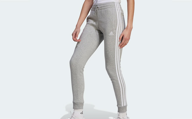 Adidas Womens 3 Stripes Fleece Pants 1