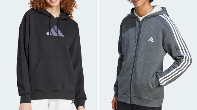 Adidas Womens Holiday 3 Stripes Oversized Hoodie 1