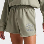 Adidas Womens Originals Varsity Shorts in Silver Pebble Color