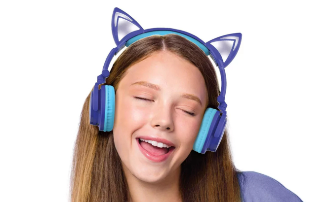 ArtSound LED Light Up Kawaii Cat Bluetooth Headphones