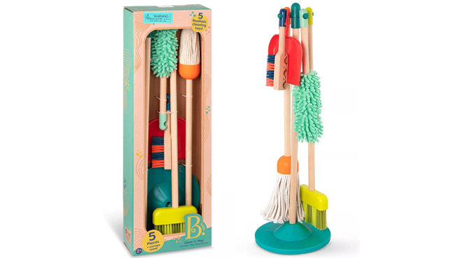 B Toys Clean n Play Wooden Cleaning Toy Set