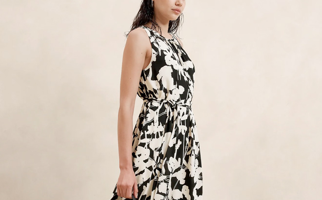 Banana Republic GEORGETTE MIDI SHIFT DRESS