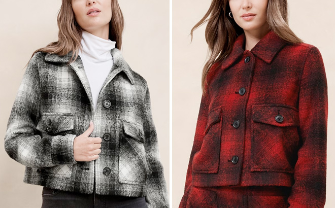 Banana Republic PLAID CROPPED JACKET