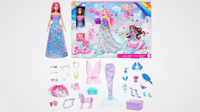 Barbie Advent Calendar with Doll & 24 Surprise Accessories