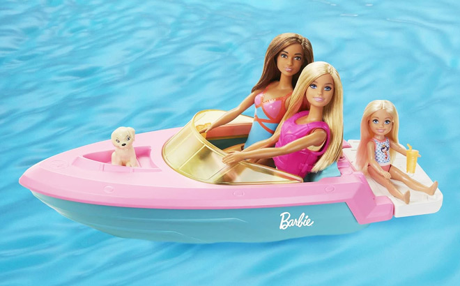 Barbie Toy Boat with Pet Puppy