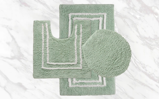 Bath Rugs 3 Piece Set