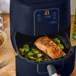 Beautiful 3 Quart Air Fryer in Starry Night Blue Color on the Table