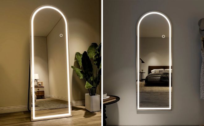 Beautypeak LED Arched Full Length Mirror