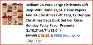 Beliinat Large Christmas Gift Bags at Checkout