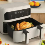 Bella Pro 4 Quart TriZone Touchscreen Air Fryer in Oatmilk Color