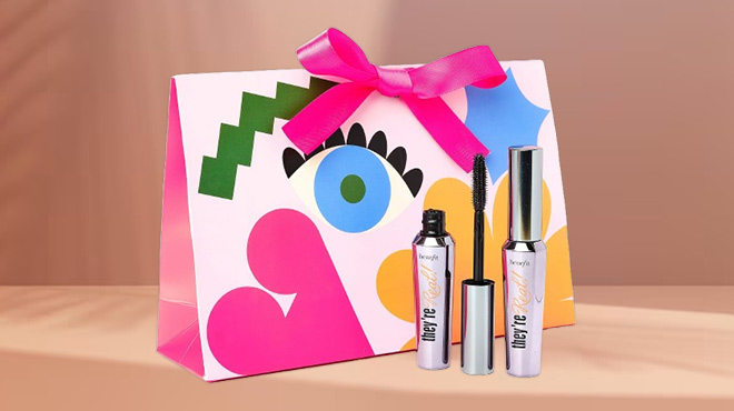 Benefit Cosmetics They're Real Duo with Holiday Gift Bag