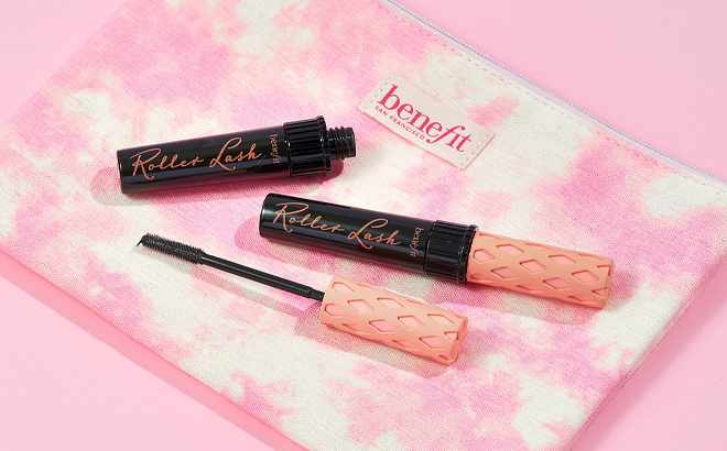 Benefit Roller Lash Curling Mascara Duo and Tie Dye Bag Set