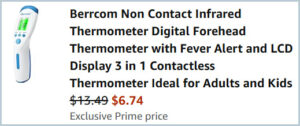 Berrcom Digital Forehead Thermometer at Checkout