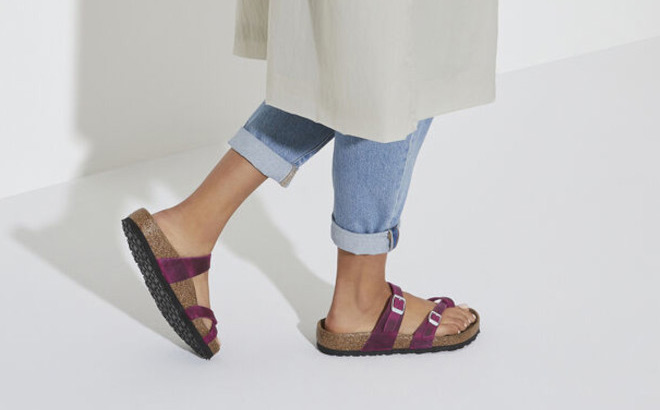 Birkenstock Mayari Genuine Shearling Lined Slide Sandals