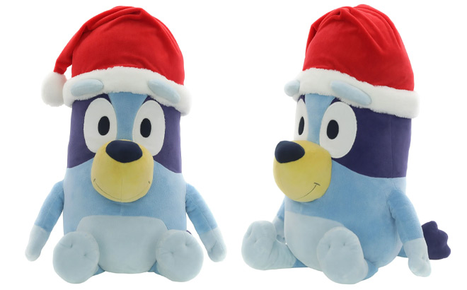 Bluey Jumbo Plush with Santa Hat