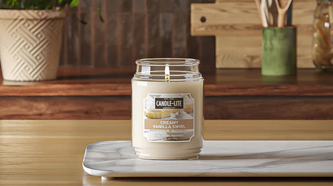 Candle Lite Jar Candle Creamy Vanilla Swirl