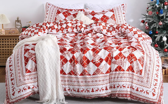 Caromio Christmas 3 Piece King Duvet Cover Set