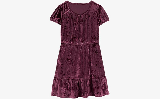 Carters Kids Velour Puff Sleeve Dress