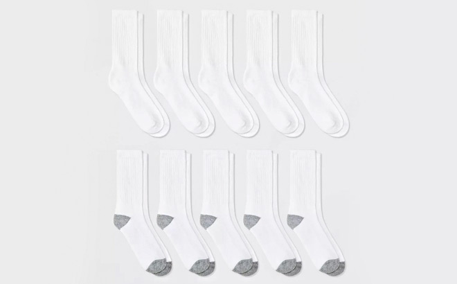 Cat Jack Boys Athletic Crew Socks 10 Pack