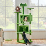 Cats Playing at a Cat Tree Tower