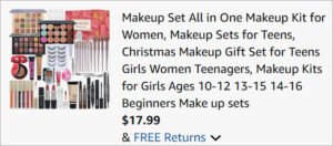 Checkout page of All In One Makeup Set