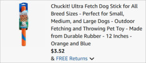 Checkout page of Chuckit Ultra Fetch Dog Stick