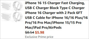 Checkout page of Estbuc iPhone Charger 2 Pack