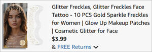 Checkout page of Glitter Freckles 10 Count Patches