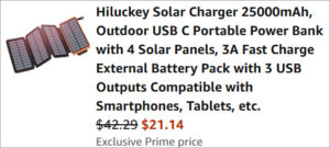 Checkout page of Hiluckey Solar Charger Power Bank