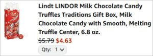 Checkout page of Lindt Lindor Candy Truffles Gift Box