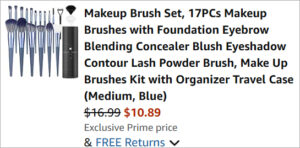 Checkout page of Luxbru Makeup Brushes 17 Piece Set