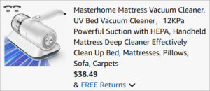 Checkout page of Masterhome Mattress Vacuum Cleaner