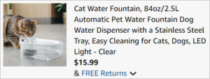 Checkout page of Papifeed Cat Water Fountain