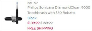 Checkout page of Philips Sonicare Toothbrush