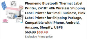 Checkout page of Phomemo Label Printer