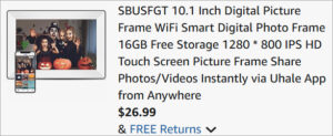 Checkout page of SBUSFGT Digital Picture Frame