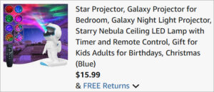 Checkout page of Stbands Galaxy Projector