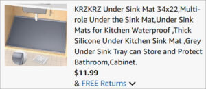 Checkout page of Under Sink Mat