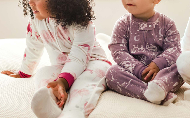 Children wearing Burts Bees Baby Pajamas