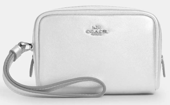 Coach Outlet Pouch Wristlet in Silver