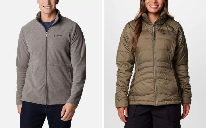 Columbia Mens Castle Dale Full Zip Fleece Jacket and Womens Karis Gale Jacket