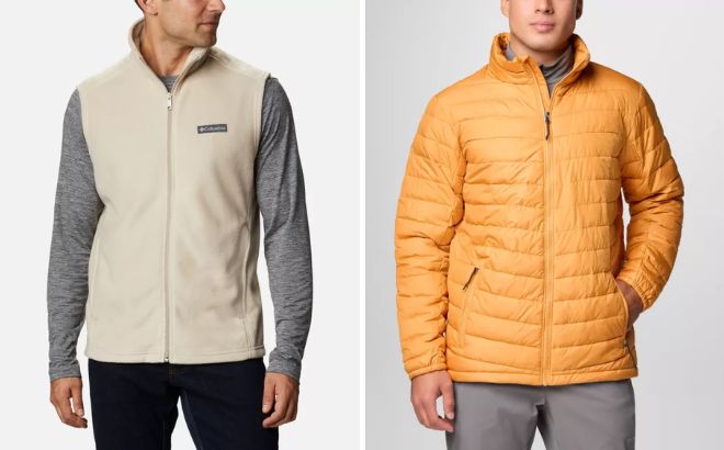 Columbia Mens Steens Mountain Fleece Vest and Mens Slope Edge II Jacket