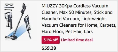 Cordless Vacuum Cleaner Checkout