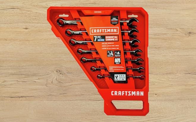 Craftsman 7 Piece Combination Wrench Set on a Table