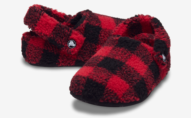 Crocs Classic Buffalo Check Cozzzy Toddler Slippers