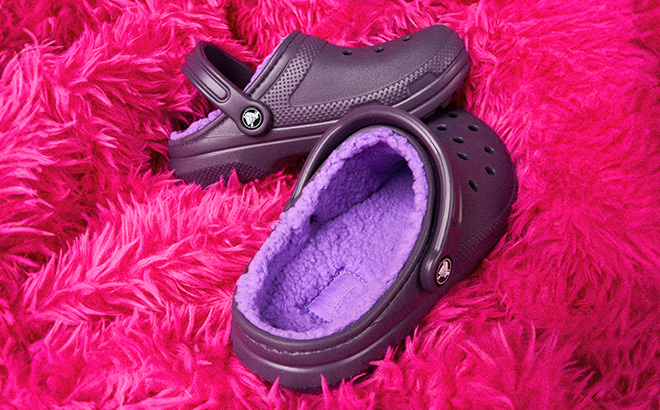 Crocs Classic Lined Clogs in Dark Iris Color