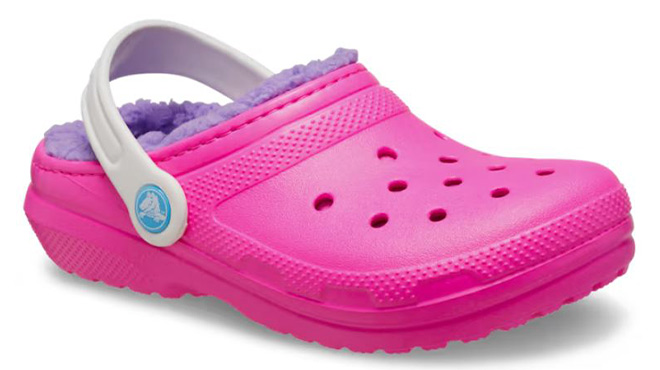 Crocs Toddler Classic Lined Clog in Pink Crush