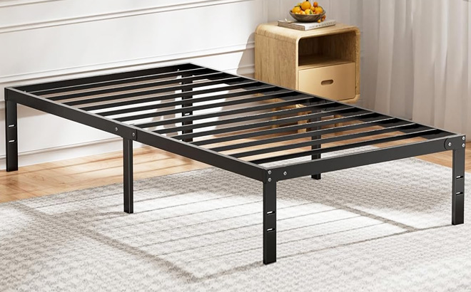 DUMOS Twin Size Metal Platform Bed